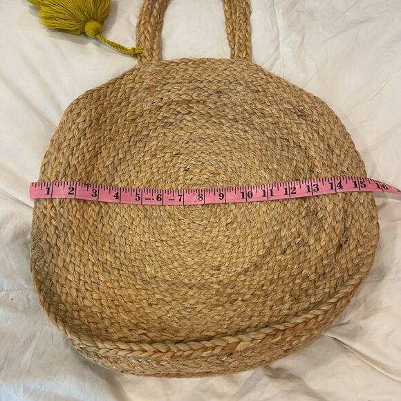 BEE & WILLOW HOME Natural Tan Rattan Purse Tote Beach Bag Women's Sz OS Bohemian - Picture 6 of 7
